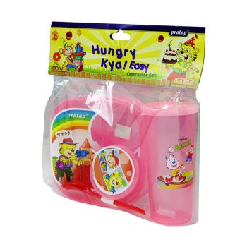 Premium Quality Plastic Transparent Kids Lunch Box Set