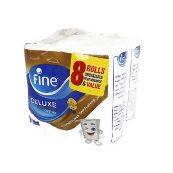 FINE DELUX TOILET TISSUE 140 SHEETS 3PLY 4 ROLLS