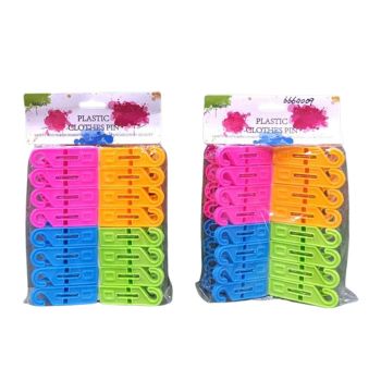 Colorful Plastic Clothes Clips for Laundry & Household Use