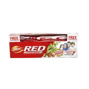 Dabur Red Toothpaste 200Ml with Free Toothbrush - Herbal Oral Care