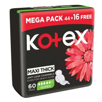 KOTEX MAXI PADS (SUPER) 60PC/PK