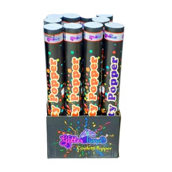 Party Poppers 40Cm with Multi-color Thermocol Balls Set of 12 Pieces 
