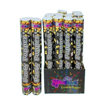 Multi-color Metallic Strips of Sparkling Confetti Party Poppers 