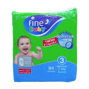 Fine Baby Medium Size 4-9Kg Babies Cushiony Soft Diapers