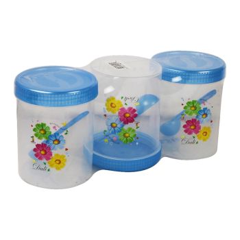 Plastic Containers Set in Assorted Colors, Set of 3pc