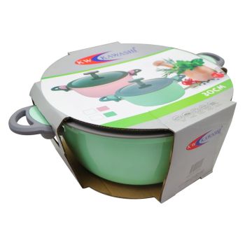 Kawashi's Ceramic Casserole with Glass Lid Size-30Cm