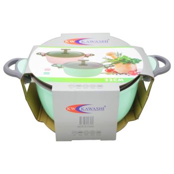 Kawashi's Ceramic Casserole with Glass Lid Size-22Cm