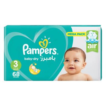 Pampers Baby Dry Mega Pack with Air Channels Baby Diapers Medium Size