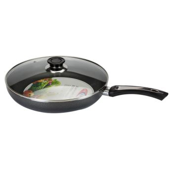 Kawashi's Aluminium Non-Stick Opera Fry Pan With Glass Lid 22Cm