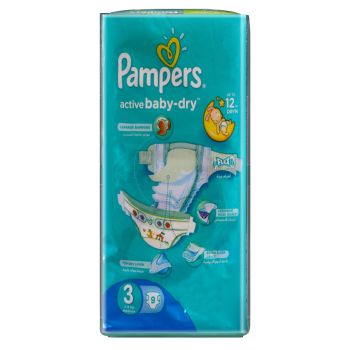 Pampers Active Baby Dry Size 3 Medium Baby Diapers