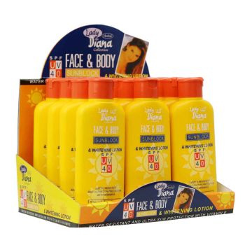 Lady Diana  Face & Body Whitening Sunblock Lotion SPF UV 40 200Ml