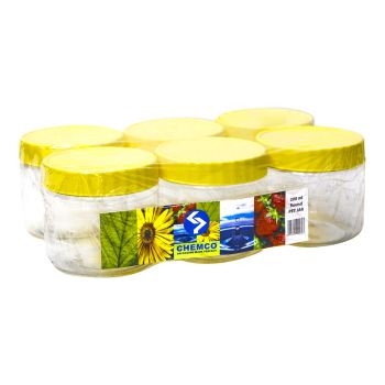 Multipurpose Small Round Plastic Containers Set of 6 Pieces 200Ml