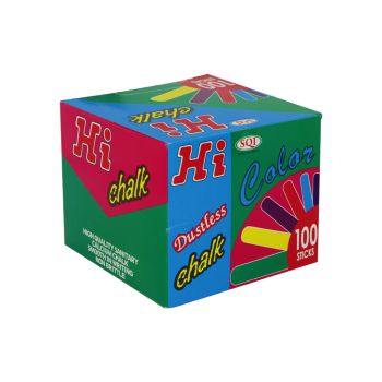 Premium Calcium Multi Color Chalk Sticks Set, 100pc