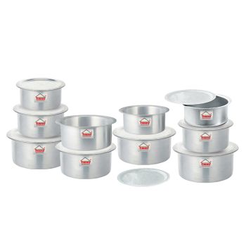 Timmy Premium Quality Aluminium 10 Piece Tope Set with Lids