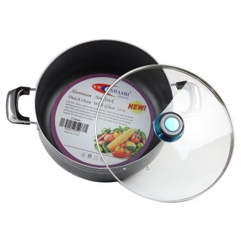 Kawashi's Finest Quality Non-Stick Dutch Oven with Glass-Lid 32Cm