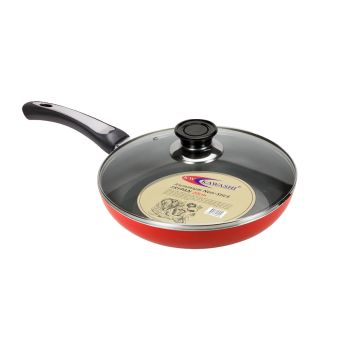 Kawashi Premium Non-Stick Aluminum Fry Pan | 20cm | Heat-Resistant Handle | Glass Lid with Steam Vent | Durable & Lightweight Cooking Pan